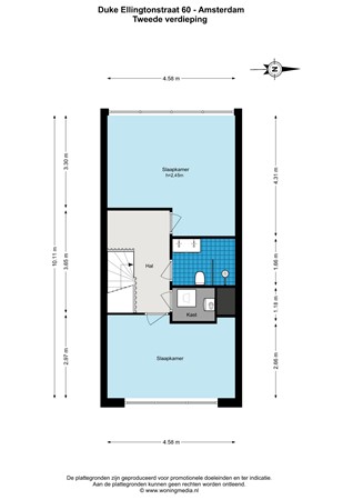 Floor plan - Duke Ellingtonstraat 60, 1066 GG Amsterdam 